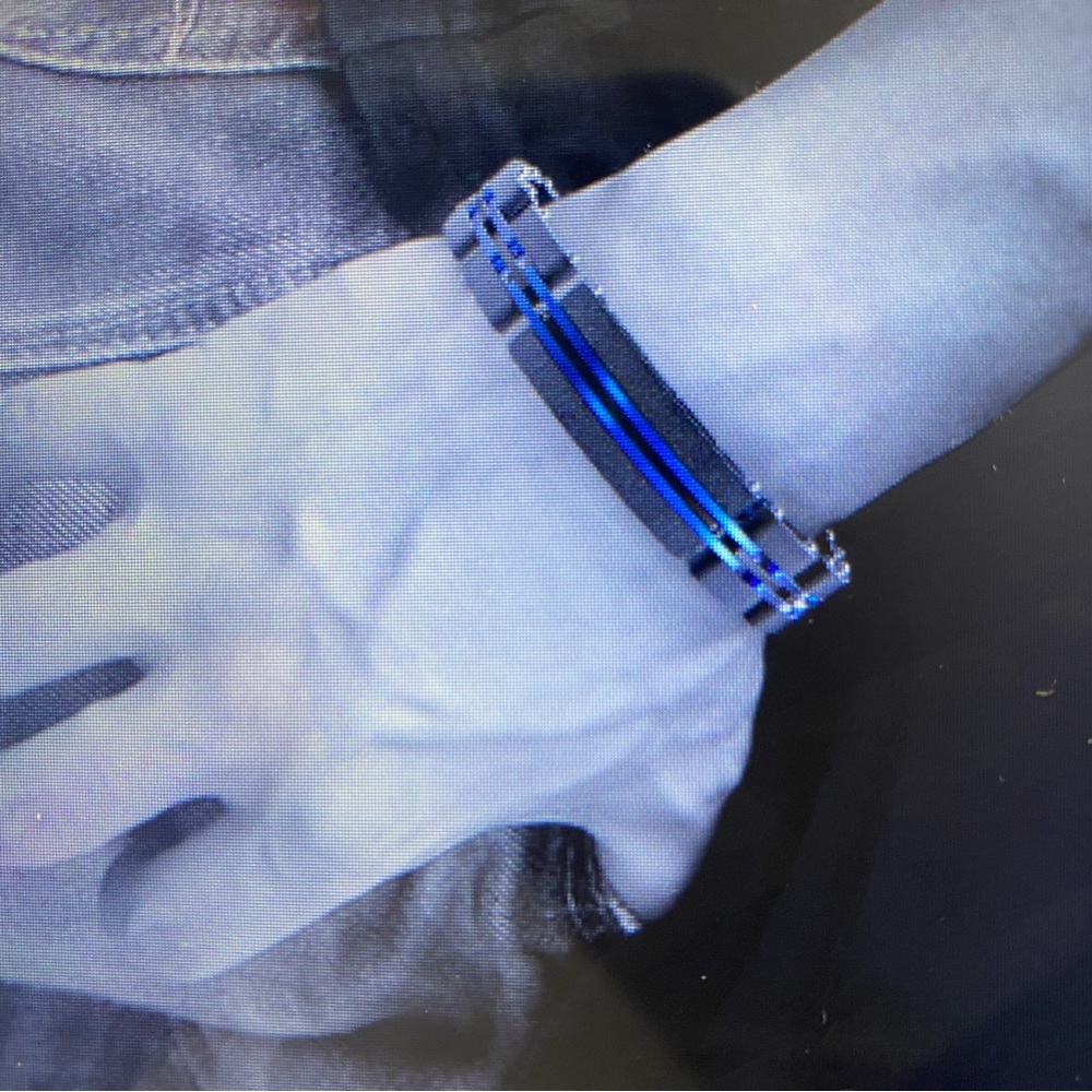 Stylish Blue and Black Men's Bracelet